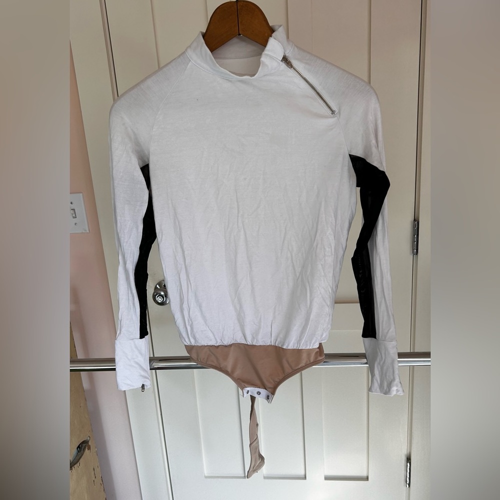 Free x Rein - The Moto Bodysuit - White - Size XS